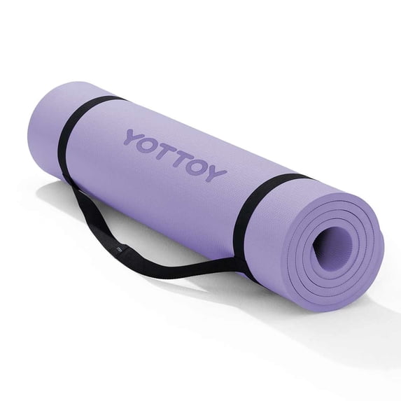 YOTTOY Yoga Mat,Extra Thick Yoga Mat (1/2inch),Professional TPE Exercise Mat,Non-Slip Workout Mat for Yoga, Pilates, Fitness, Barefoot Workouts, Home Gym Studio with Strap