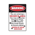 thumbnail image 1 of YOU ARE ENTERING A REDNECK AREA Warning Aluminum Sign country southern hillbilly, 1 of 4