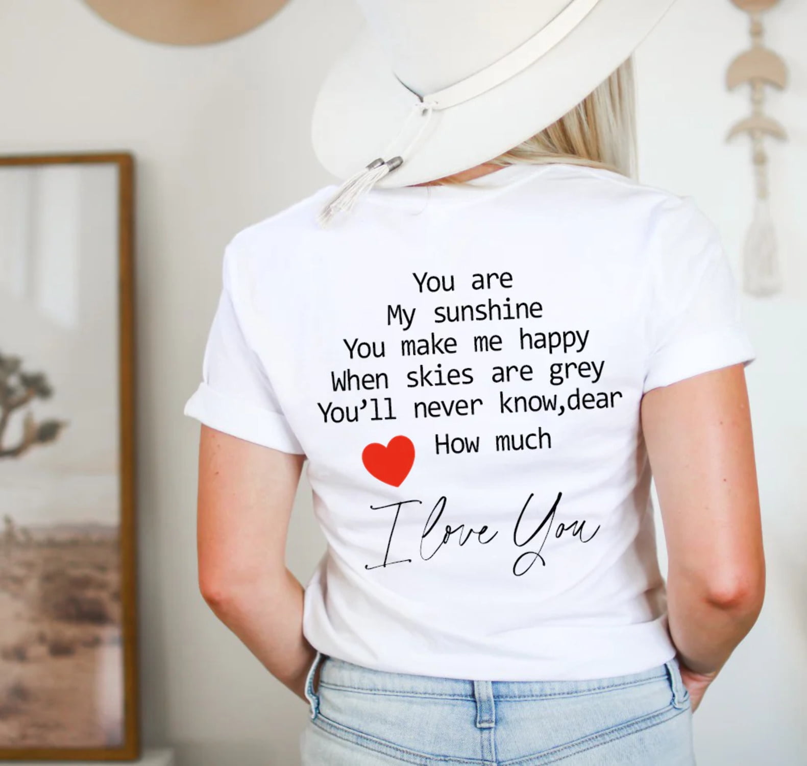 YOU ARE MY SUNSHINE Front and Back Graphic Short sleeve Tees Plus Size ...