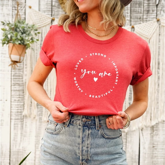 YOU ARE STRONG Graphic Plus Short sleeve T-Shirt