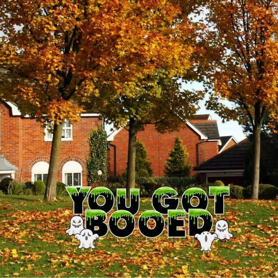 YOU Got Booed Halloween Yard Sign Decoration, 11 Pieces, Waterproof, American Made