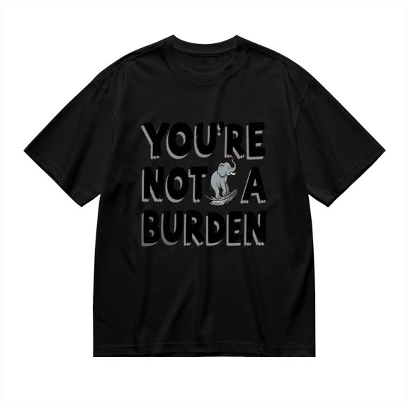YOU'RE NOT A BURDEN, Elephant On Feather Print, Vintage T Shirt, Cotton T-Shirt for Men, 23483470,XXL
