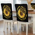 thumbnail image 1 of YOU ARE MY SUNSHINE Dining Chair Back Cover Only, Summer Sunflowers Golden Gradient Butterflies Set of 6 Chair Back Covers, Removable Washable for Dining Room, Banquet & Holiday Decoration, 1 of 9