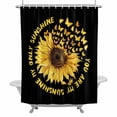 thumbnail image 1 of YOU ARE MY SUNSHINE Shower Curtain for Bathroom, Summer Sunflowers Golden Gradient Butterflies Waterproof Cloth Fabric Bathroom Accessories Set with 12 Rust Proof Plastic Hooks, 72"x96", 1 of 9
