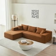thumbnail image 1 of YOUDAO Modern 104'' Modular Sectional Couch, Comfy Lambswool Fabric  L-Shape Sofa with Chaise Lounge, Modern Corner Sofa 5 Seater Sectional Sofa Couch For Living Room, Bedroom, Apartment, Orange, 1 of 9