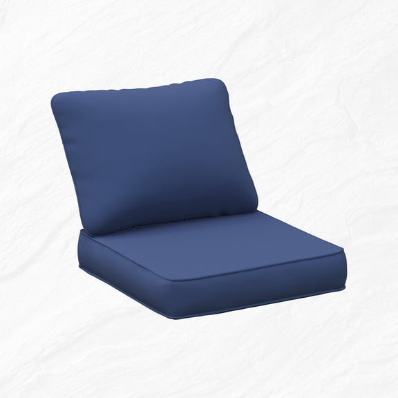 YOUDENOVA 24 x 24 Outdoor Deep Seat Cushions with Waterproof Fade Resistant, Outdoor Chair Cushions with Adjustable Snaps, Removable Cover and Handle,Navy Blue