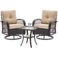 thumbnail image 1 of YOUDENOVA 3-Piece Wicker Patio Bistro Set with Rattan Rocking Chairs, Glass Top Side Table, and Thick Cushions for Porch, Deck & Backyard, 1 of 6