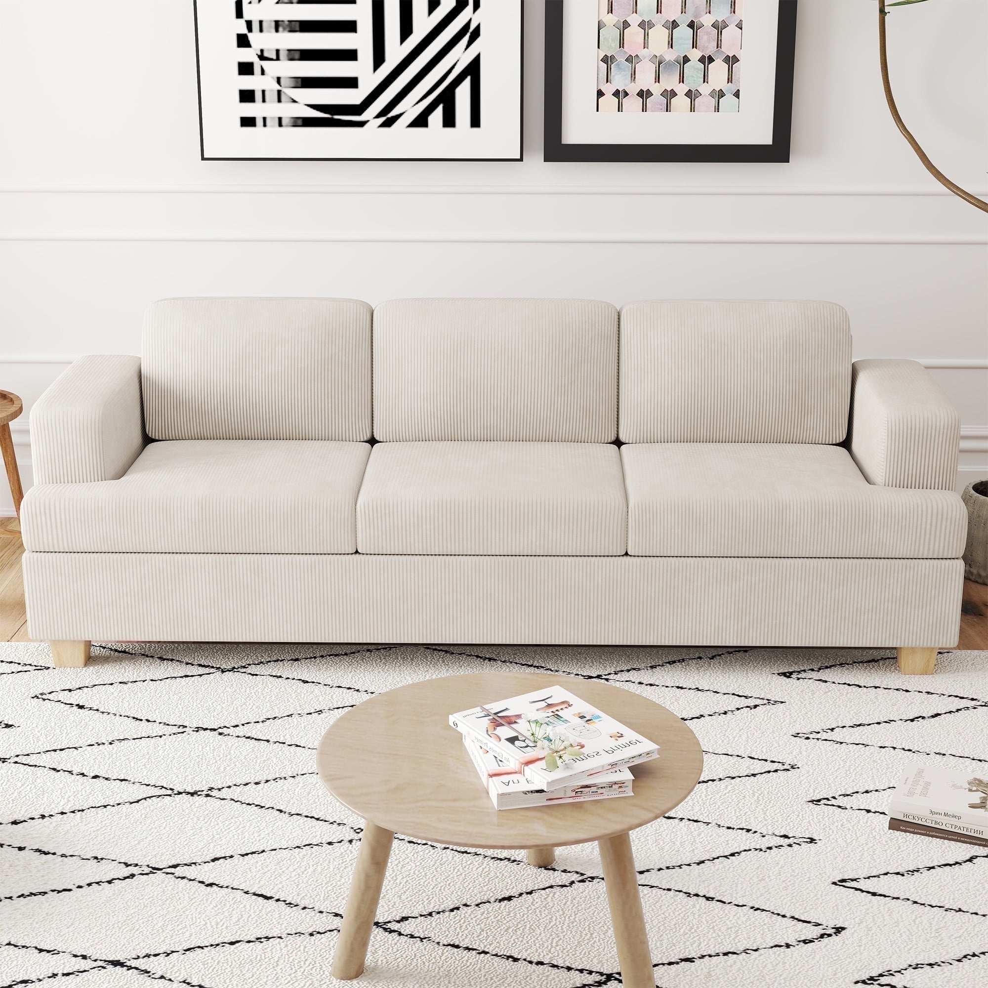 YOUDENOVA Comfy Sitting 3-Seater Soft Big Sofa Couch, 89
