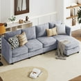 thumbnail image 1 of YOUDENOVA L Shaped Sectional Couch, 5 Seats Convertible Modular Sectional Couch with Storage Ottomans, Modern Comfy Chenille Sofa Set with Charging Station for Living Room, Office, Light Grey, 1 of 10