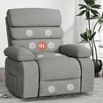 thumbnail image 1 of YOUDENOVA Massage Swivel Rocker Recliner Chair with heating function, burlap,remote control and side pocket for living room,gray, 1 of 9