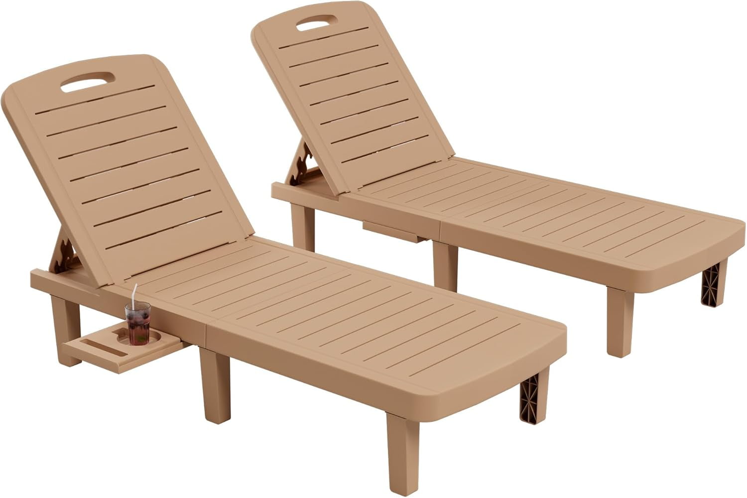 YOUDENOVA Oversized Resin Patio Lounge Chair - 5-Position Adjustable ...
