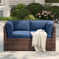 thumbnail image 1 of YOUDENOVA Patio Furniture Set, Outdoor Sectional Sofa Set with Waterproof Cover, PE Wicker Rattan Slanted Back Outdoor Conversation Set with Cushions and Glass Coffee Table, 1 of 1