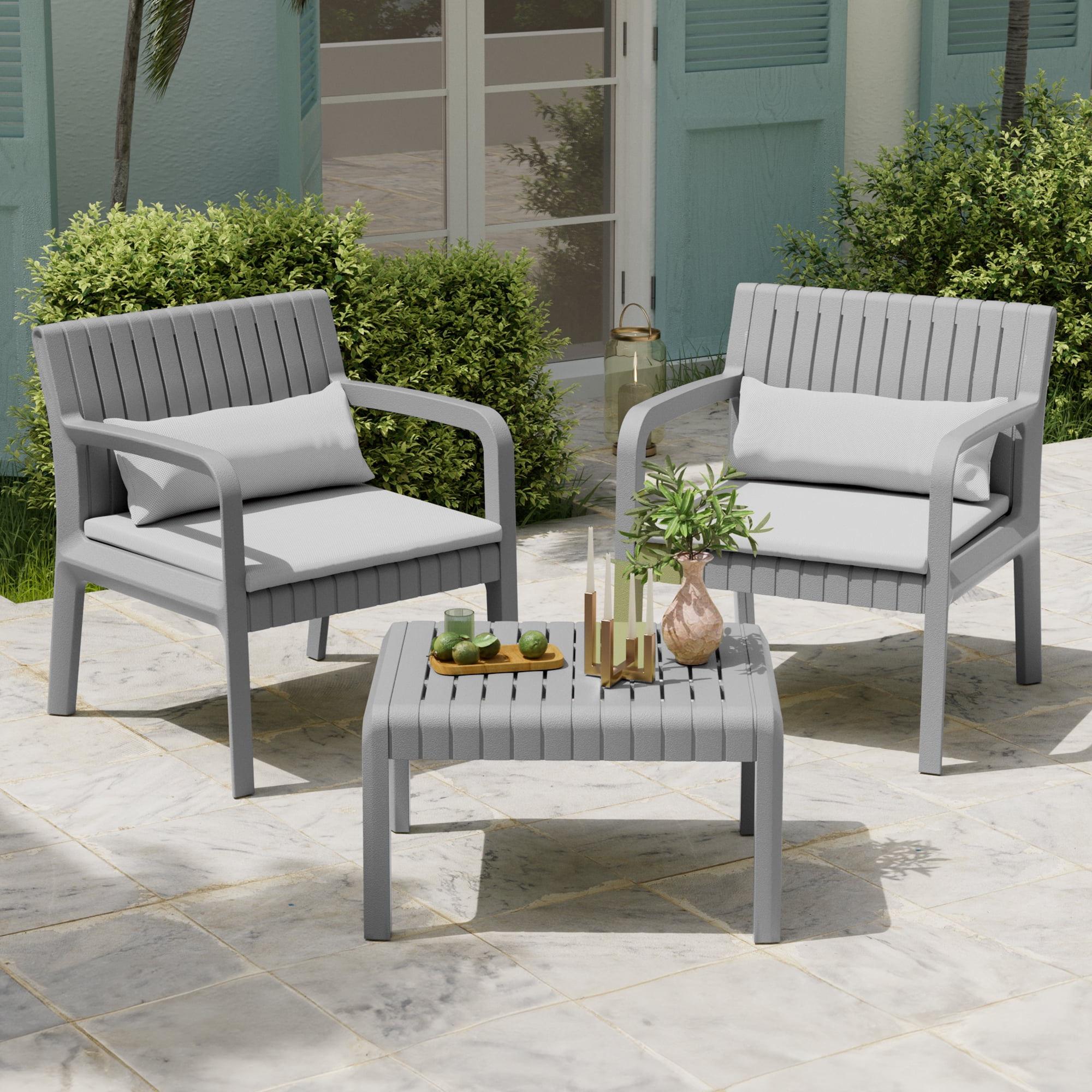 YOUDENOVA Resin Patio Furniture Set, No Rust Modular Outdoor Sectional ...