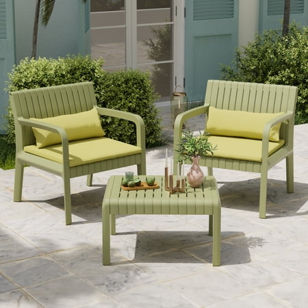 YOUDENOVA Resin Patio Furniture Set, No Rust Modular Outdoor Sectional Sofa Set, All Weather Patio Conversation Set, for Backyard, Deck, Poolside with Cushion