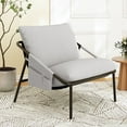 thumbnail image 1 of YOUDENOVA Sling Accent Chair, Modern Comfy Metal Framed Armchair with Side Pockets, Mid-Century Lounge Chair for Living Room Bedroom Reception Room - Grey, 1 of 10