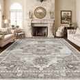 thumbnail image 1 of YOUFORTONG 10x14 Vintage Washable Area Rug, Large Stain Resistant Carpet with Non Slip Backing for Living Room Bedroom Home Decor,Grey, 1 of 7