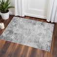 thumbnail image 1 of YOUFORTONG 2x3 Abstract Area Rug, Machine Washable Non-Slip Indoor Rug, Rubber Backing Stain Resistant Distressed Carpet for Entryway Bedroom Kitchen Living Room,Grey ﻿, 1 of 8