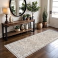 thumbnail image 1 of YOUFORTONG 2x8 Washable Hallway Runner Rug, Vintage Distressed Farmhouse Rug Non Slip, Stain Resistant Floor Mat for Entryway Kitchen Laundry Living Room Bedroom Bathroom,Beige, 1 of 6