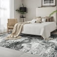 thumbnail image 1 of YOUFORTONG 3x5 Abstract Area Rug Washable Modern Indoor Carpet Non-Slip Rubber Backing Thin Soft Stain Resistant Floor Mat for Living Room Bedroom Dining Room Home Decor,Black, 1 of 7