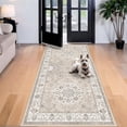 thumbnail image 1 of YOUFORTONG 4'x8' Wide Washable Runner Rug, Non Slip Oriental Low Pile Area Rug for Hallway Entryway Kitchen Bathroom Living Room Bedroom Dining Room,Beige, 1 of 5