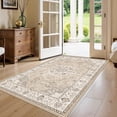 thumbnail image 1 of YOUFORTONG 4x6 Area Rug for Living Room, Vintage Farmhouse Washable Indoor Carpet, Non Slip Ultra Soft Low Pile Durable Neutral Rug for Bedroom Dining Room Nursery Kitchen,Beige, 1 of 7