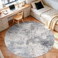thumbnail image 1 of YOUFORTONG 6ft Round Washable Abstract Area Rug, Modern Low Pile Carpet, Soft Non-Slip Stain Resistant Indoor Mat for Living Room Bedroom Dining Room,Blue, 1 of 8