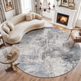 thumbnail image 1 of YOUFORTONG 9ft Round Washable Abstract Area Rug, Modern Low Pile Carpet, Soft Non-Slip Stain Resistant Indoor Mat for Living Room Bedroom Dining Room,Blue, 1 of 9