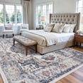 thumbnail image 1 of YOUFORTONG 9x12 Oriental Distressed Washable Area Rug, Low Pile Non-Slip Stain Resistant Soft Indoor Carpet for Living Room Farmhouse, Brick, 1 of 6