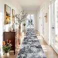 thumbnail image 1 of YOUFORTONG Abstract 3'x20' Washable Runner Rug,Soft Distressed Indoor Carpet,Non Slip Rubber Backing,Stain Resistant Floor Mat for Hallway Entryway Living Room Bedroom Kitchen,Black, 1 of 8