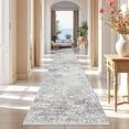 thumbnail image 1 of YOUFORTONG Abstract 3'x25' Washable Runner Rug,Soft Indoor Carpet,Non Slip Rubber Backing,Stain Resistant Floor Mat for Hallway Entryway Living Room Bedroom Kitchen,Grey, 1 of 7