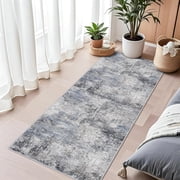 YOUFORTONG Washable 2x5 Hallway Runner Rug,Modern Non-Slip Rubber Backing Thin Super Soft Stain Resistant Indoor Mat for Laundry Bedroom Home Decor,Blue