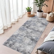 YOUFORTONG Washable 2x5 Hallway Runner Rug,Modern Non-Slip Rubber Backing Thin Super Soft Stain Resistant Indoor Mat for Laundry Bedroom Home Decor,Blue