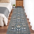thumbnail image 1 of YOUFORTONG Washable 2x8 Hallway Runner Rug,Vintage Water-Resistant Non Slip Indoor Rug,Ultra Soft Low Pile Floor Mat for Kitchen Entryway Living Room Bedroom Bathroom Dining Room,Blue, 1 of 6