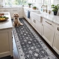 thumbnail image 1 of YOUFORTONG Washable 3x25 Extra Long Oriental Runner Rug,Soft Non-Slip Low Pile Thin Stain Resistant Indoor Carpet for Hallway Kitchen Living Room Bedroom,Black, 1 of 6