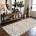 thumbnail image 1 of YOUFORTONG Washable 3x7 Hallway Runner Rug, Oriental Farmhouse Soft Indoor Carpet, Thin Non-Slip Stain Resistant Floor Mat for Kitchen Entryway Living Room Bedroom Bathroom Laundry,Beige, 1 of 7