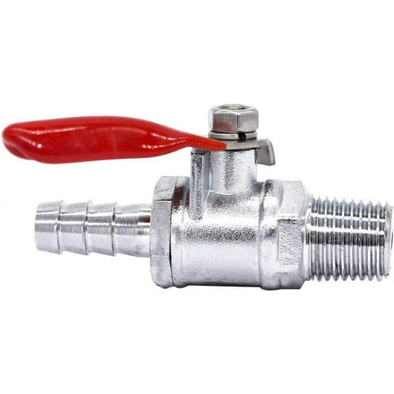 YOUHO 1/4" NPT Female Thread Operation Handle Check Valve Switch 1/4" NPT Female Thread x 1/4" Hose Barb Pipe Tubing Fitting Coupler.