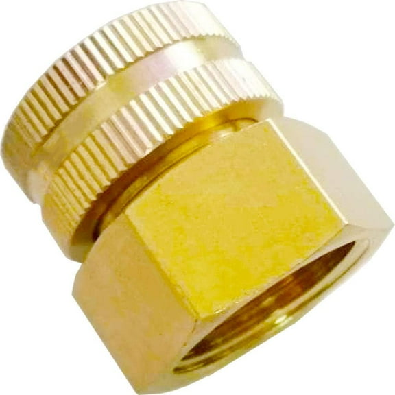 YOUHO 1" NTP Female x 3/4" GHT(F) Garden Hose Fittings Connectors Adapter Solid Brass Repair Double Female to Female dual water hose connector 1PCS