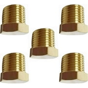 YOUHO 3/8" NPTF Brass Hex Head Male Pipe Thread Plug Fitting Hex Head Plug