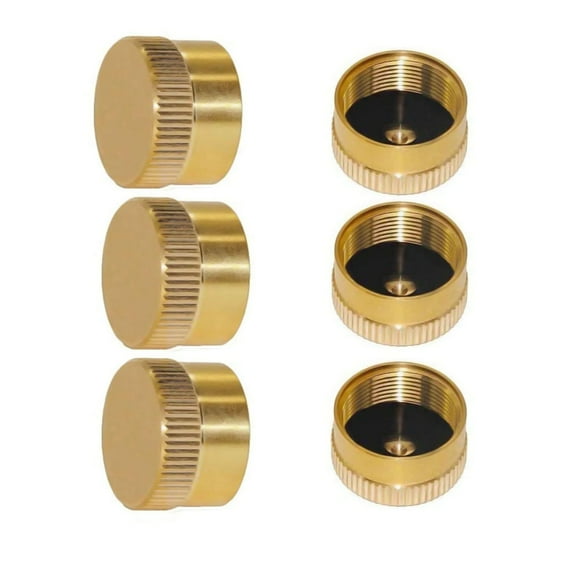 YOUHO 6Pcs Brass Refill Cap 1 LB Propane Bottlr Cap Gas Tank Cylinder Sealed Cap Protect Cap