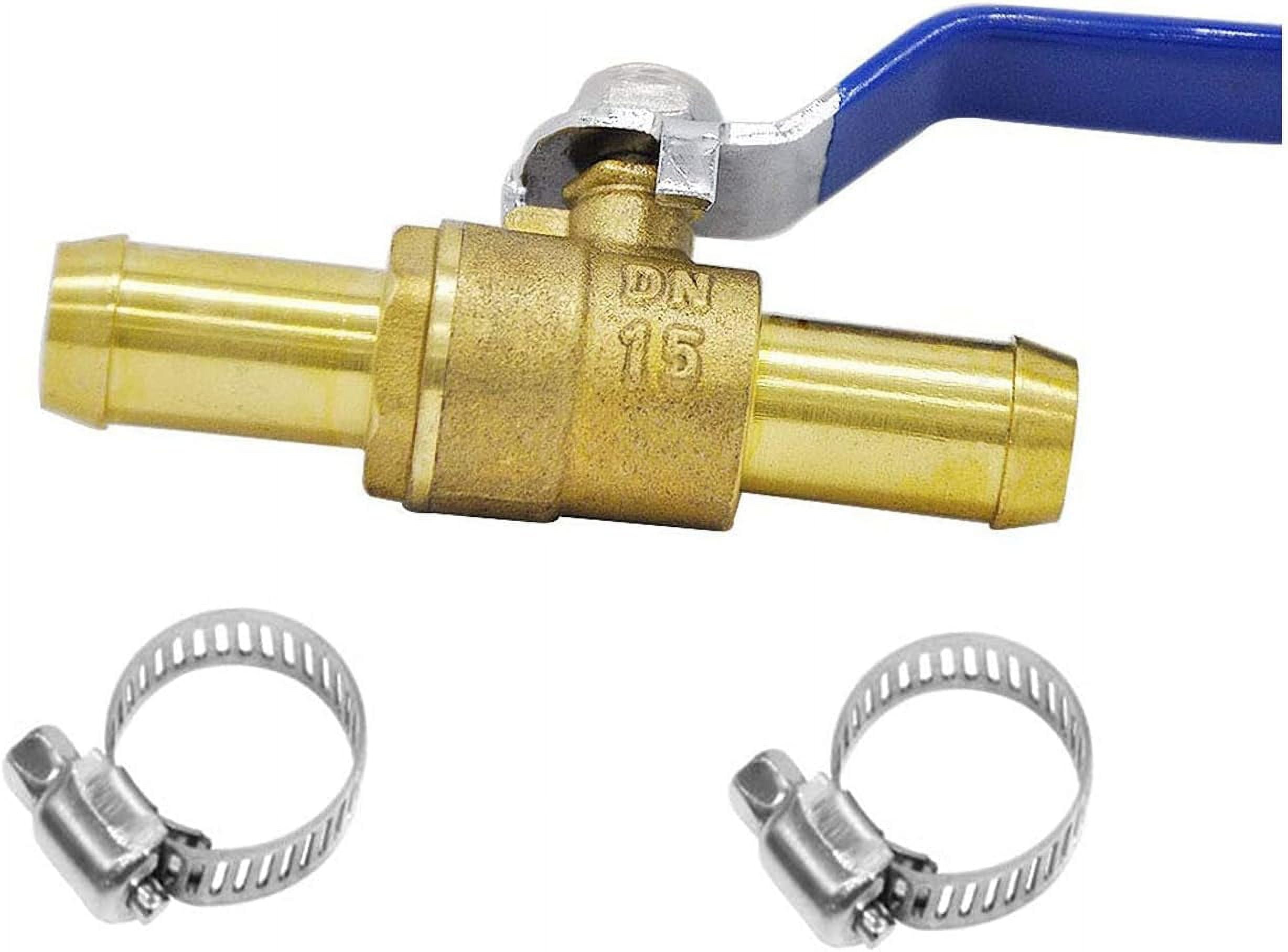 YOUHO Brass 5/8 inch Barb Ball valve, water pipe air hose fuel line oil  tubing hydro flow natural gas insulation,shut off with Clamps (1 Pack). -  Walmart.com