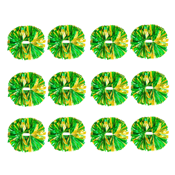 YOUHO Cheerleading Pom Poms with Baton Handle for Team Spirit Sports Dance Cheering Kids Adults(12 packs)