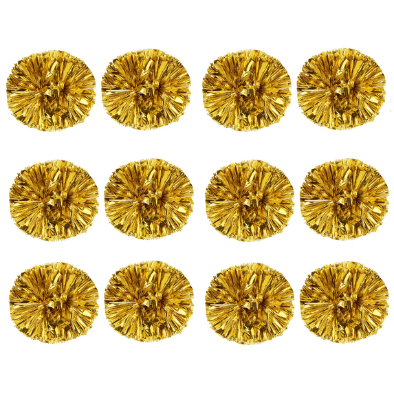 YOUHO Cheerleading Pom Poms with Baton Handle for Team Spirit Sports Dance Cheering Kids Adults(12 packs)