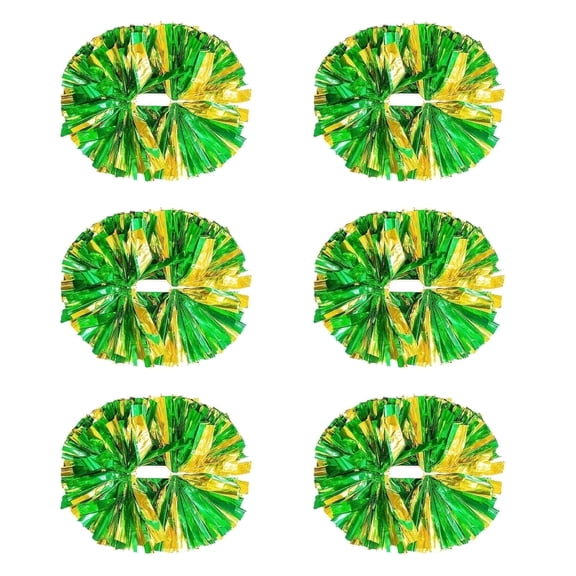 YOUHO Cheerleading Pom Poms with Baton Handle for Team Spirit Sports Dance Cheering Kids Adults(6 packs)