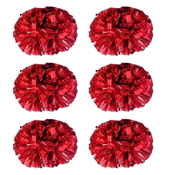 YOUHO Cheerleading Pom Poms with Baton Handle for Team Spirit Sports Dance Cheering Kids Adults(6 PACKS)