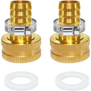 YOUHO Garden Hose Adapter Swivel Fitting GHT 3/4 to 1/2 Hose Drip Irrigation Tubing to Faucet - Reusable Connector Fittings for Most Rain Bird, Orbit, Dig, Toro 1/2 Tubing x 3/4" GHT2PCS.