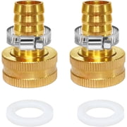 YOUHO Garden Hose Adapter Swivel Fitting GHT 3/4 to 1/2 Hose Drip Irrigation Tubing to Faucet - Reusable Connector Fittings for Most Rain Bird, Orbit, Dig, Toro 1/2 Tubing x 3/4" GHT2PCS.