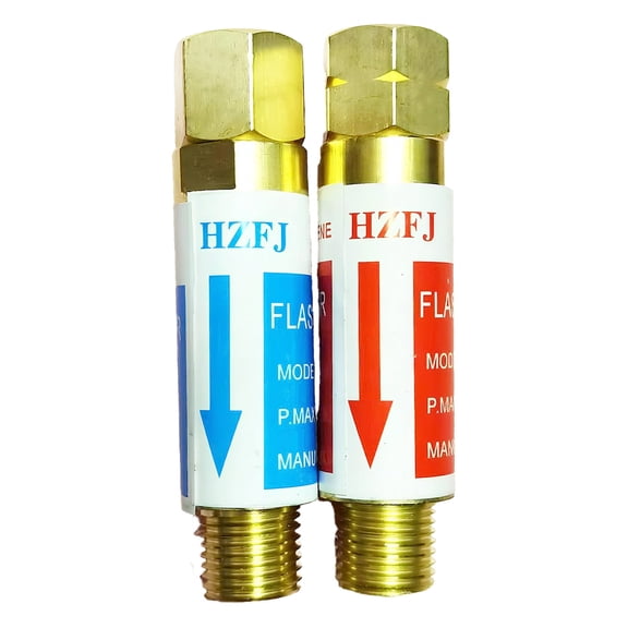 Youho Oxygen Acetylene Flashback Arrestors Set Regulator End 9/16-18 Threads B Size
