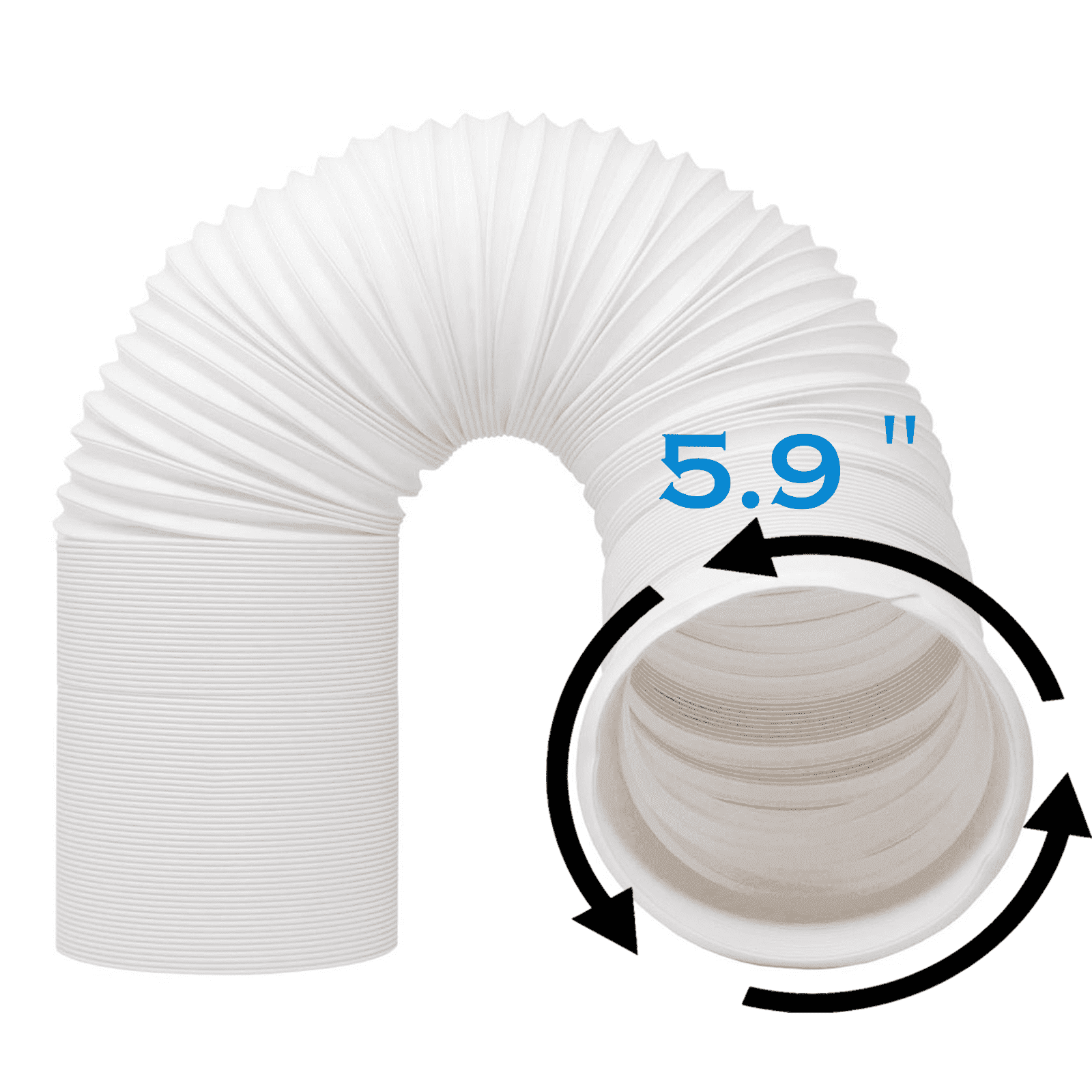 YOUHO Portable Air Conditioner Exhaust Hose - 5.9 Inch Diameter - 80" Long - Universal Flexible Anti-Clockwise Room Airconditioner AC Vent Replacement Tube - Window Kit Extension Accessories