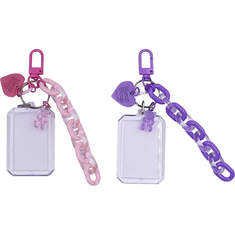 YOUI-GIFTS 2 PCS Clear Acrylic Kpop Photocard Holder with Keychain