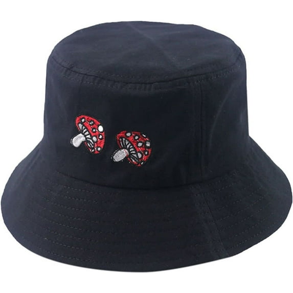 YOUI-GIFTS Bucket Hat Unisex Mushroom Summer Beach Sun Cap for Child Adult Cotton Packable Reversible Print Travel Headwear